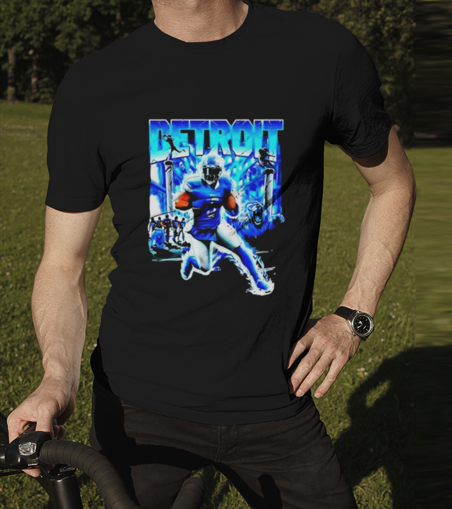 Detroit Football Lions Player Dynamic Action Official Merchandise T-Shirt