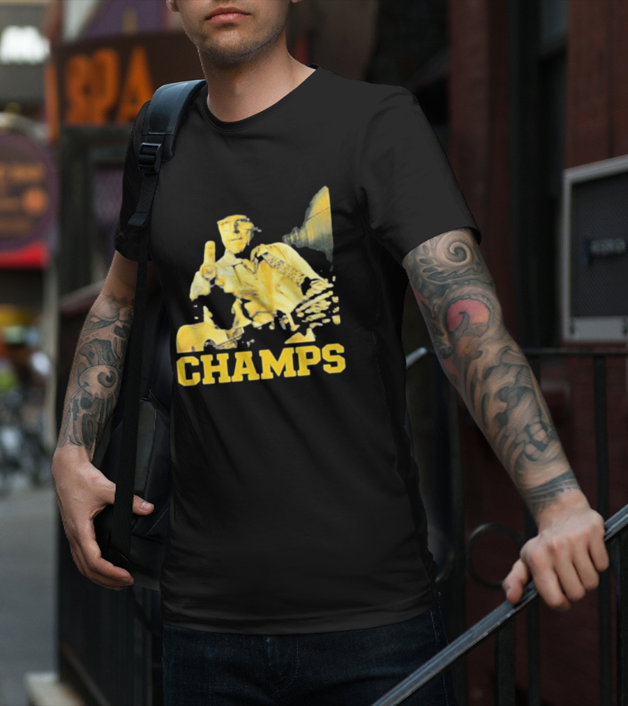 Taylor Lewan Champs Yellow Guitar Western T-Shirt