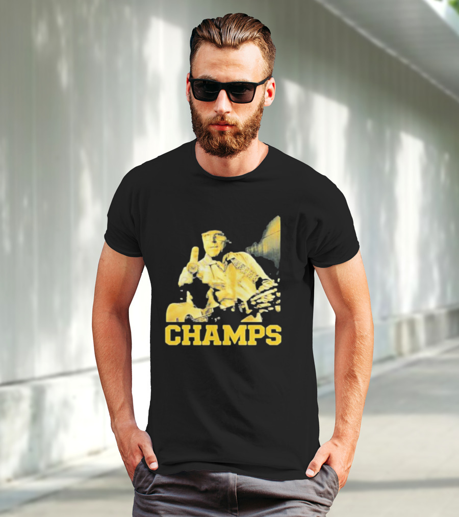 Taylor Lewan Champs Yellow Guitar Western T-Shirt