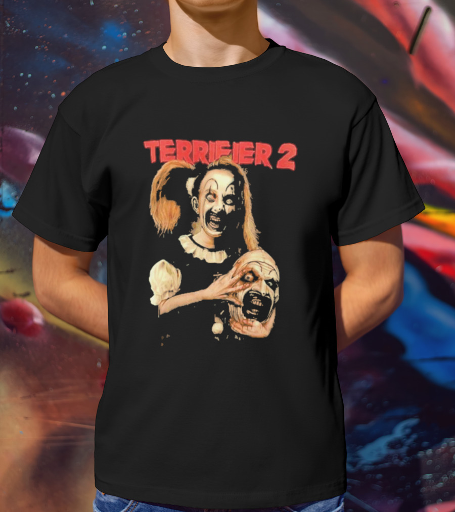 Terrifier 2 Horror Clown Character Holding Severed Head T-Shirt
