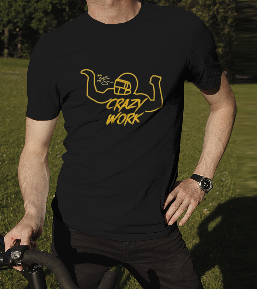 Ty Hill Crazy Work Football Helmet Flex Graphic Signature T-Shirt