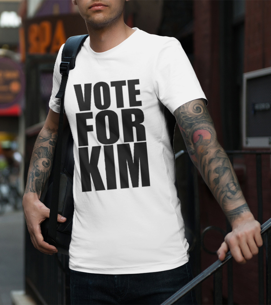 Vote For Kim Black Text T-Shirt