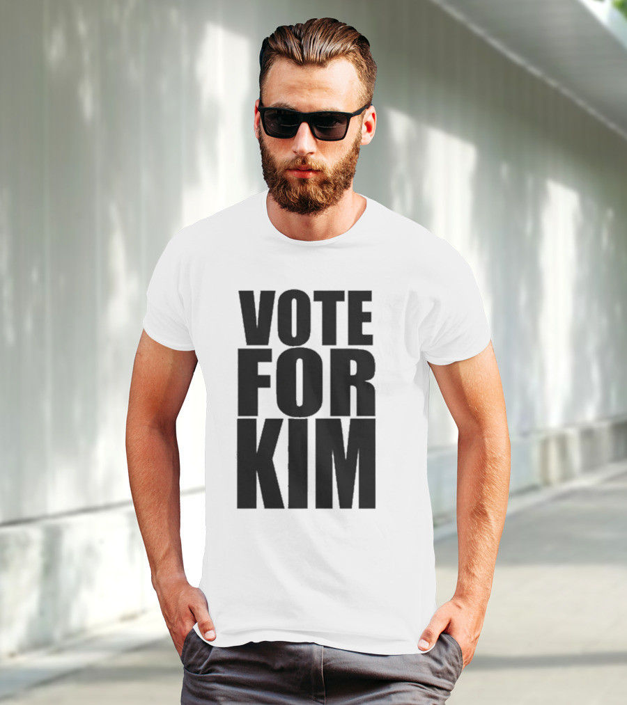Vote For Kim Black Text T-Shirt