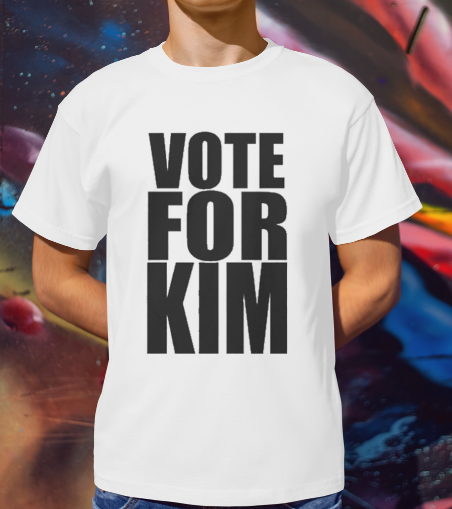 Vote For Kim Black Text T-Shirt