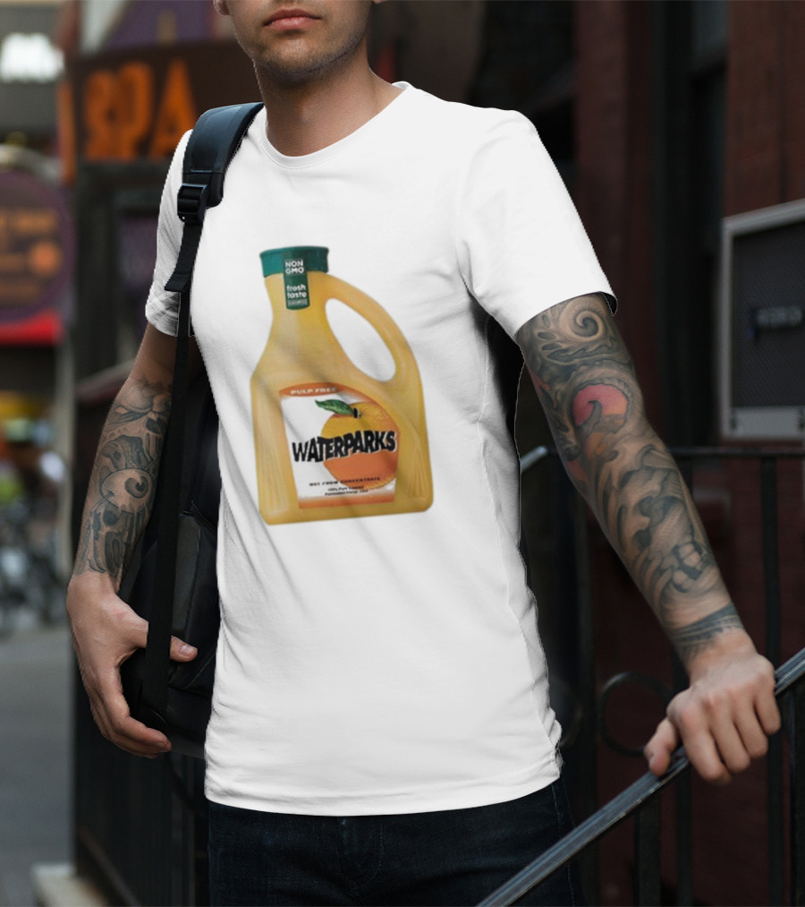 Waterparks Pulp Free Non GMO Orange Juice Fresh Taste T-Shirt