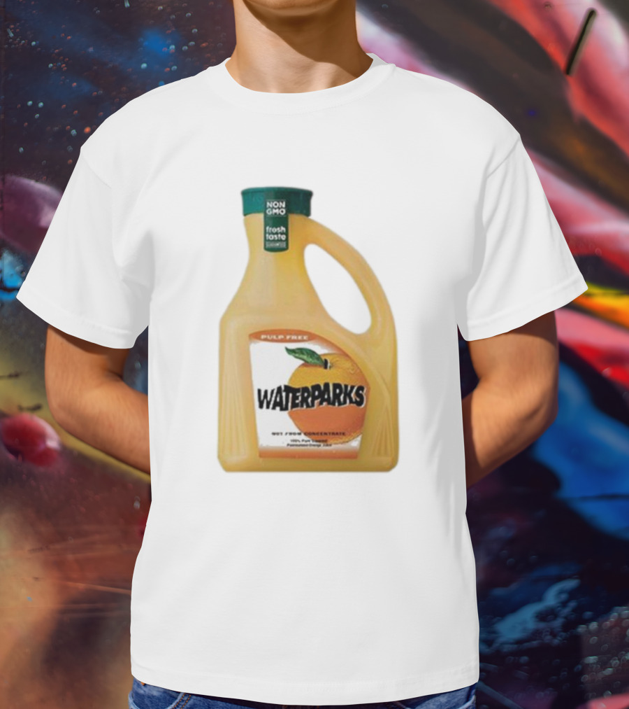 Waterparks Pulp Free Non GMO Orange Juice Fresh Taste T-Shirt