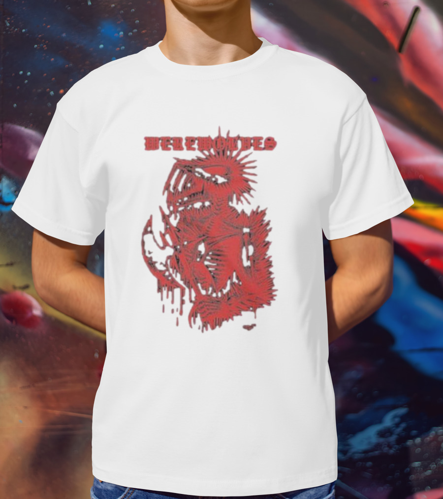 Werewolves Death Metal Red Skeleton Creature T-Shirt