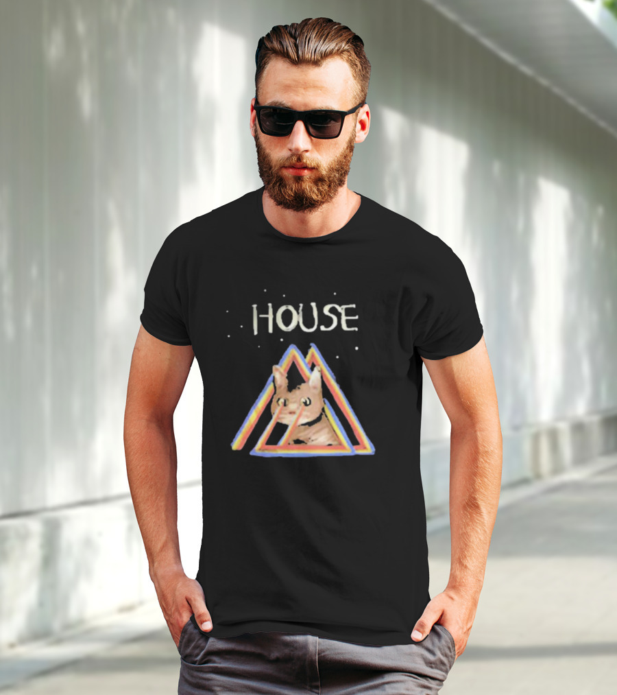 House Rainbow Triangle Cat T-Shirt