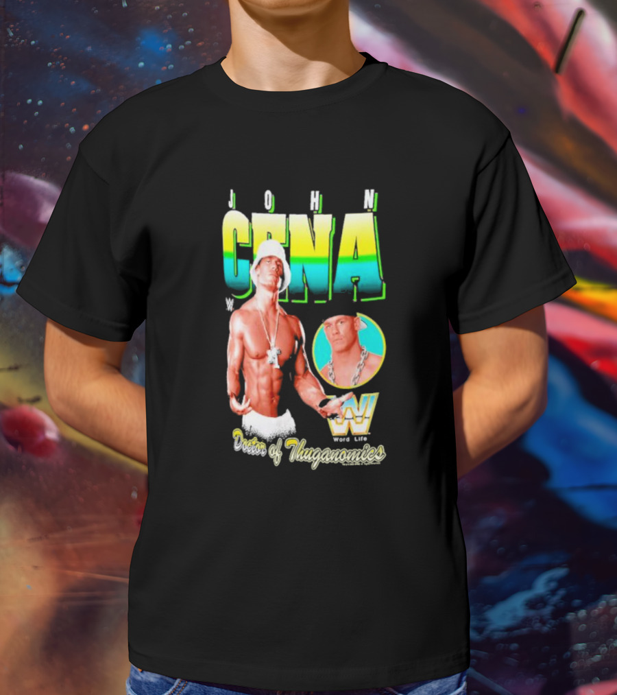 John Cena Doctor Of Thuganomics WWE Word Life Ripple Junction Navy T-Shirt