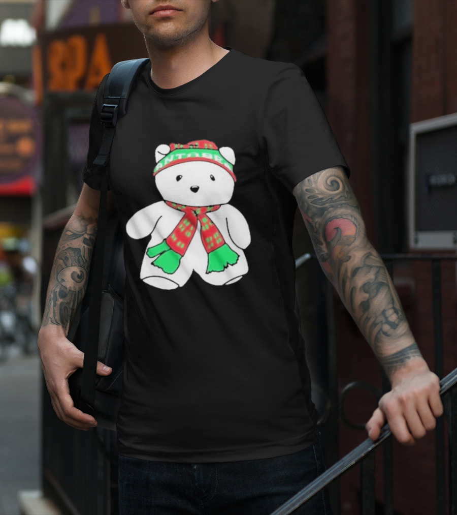 Santa Bear Minnesota Christmas Scarf And Hat Bundle T-Shirt