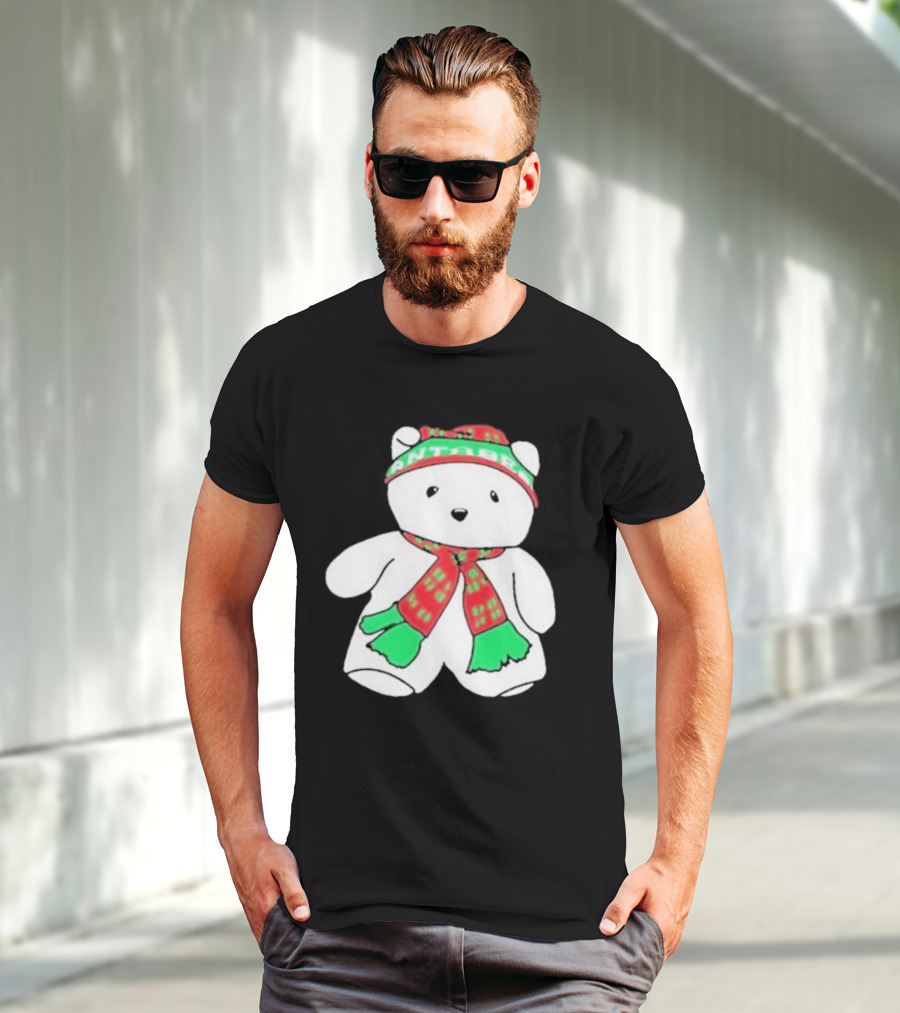 Santa Bear Minnesota Christmas Scarf And Hat Bundle T-Shirt