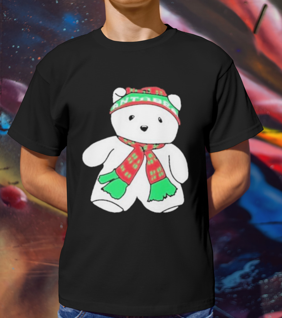 Santa Bear Minnesota Christmas Scarf And Hat Bundle T-Shirt