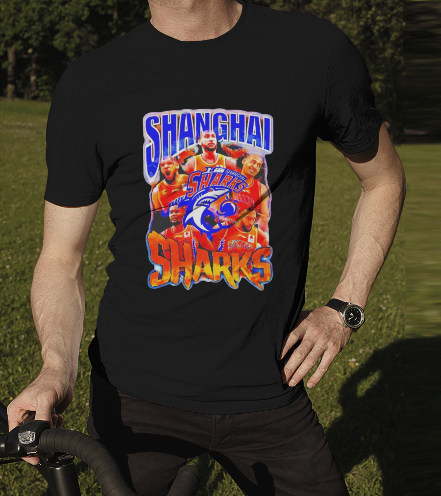 Shanghai Sharks Basketball Team Players Collage T-Shirt