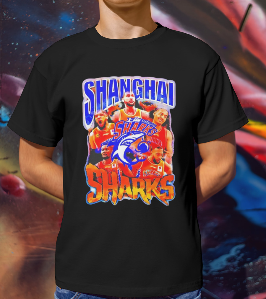 Shanghai Sharks Basketball Team Players Collage T-Shirt
