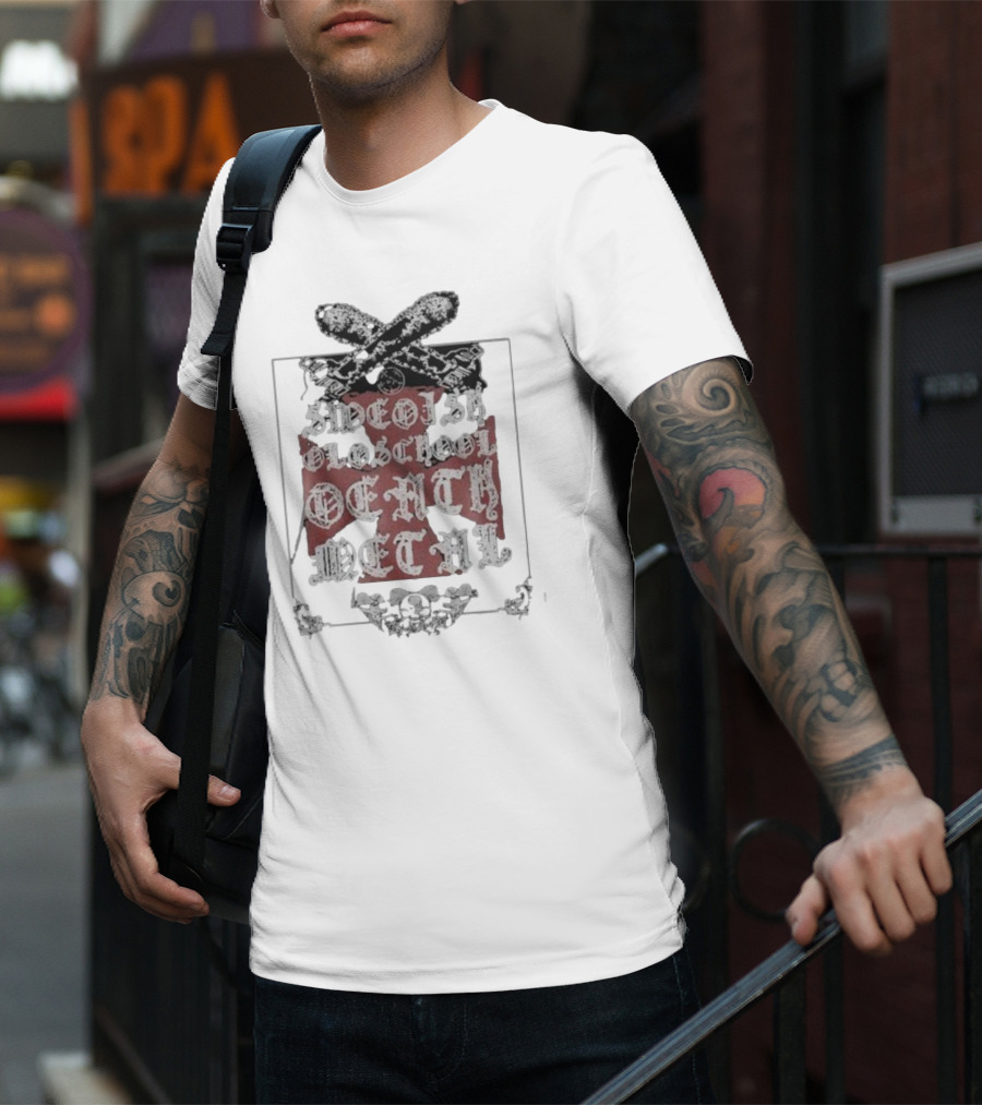 Swedish Old School Death Metal Skull Crossbones Crest T-Shirt