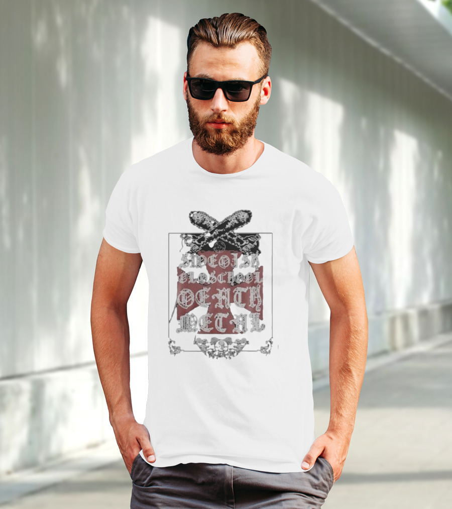 Swedish Old School Death Metal Skull Crossbones Crest T-Shirt