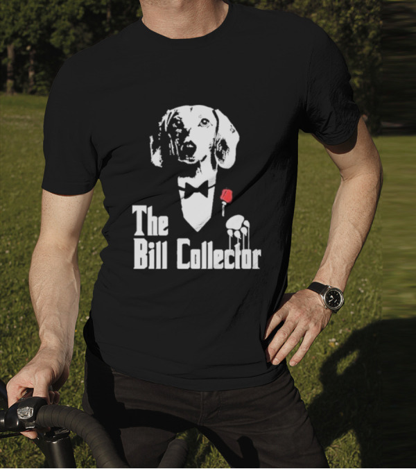 The Bill Collector Dog In Black Tie With Rose And Puppet Strings T-Shirt