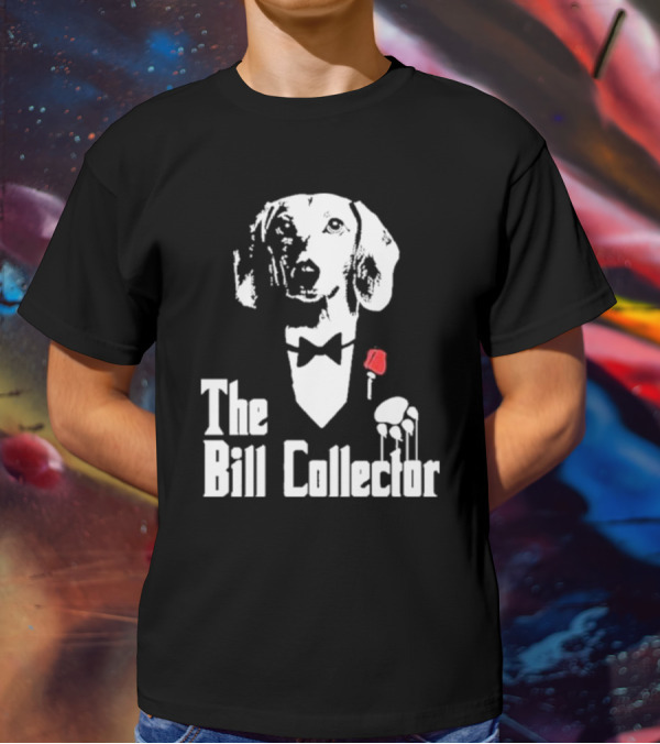 The Bill Collector Dog In Black Tie With Rose And Puppet Strings T-Shirt
