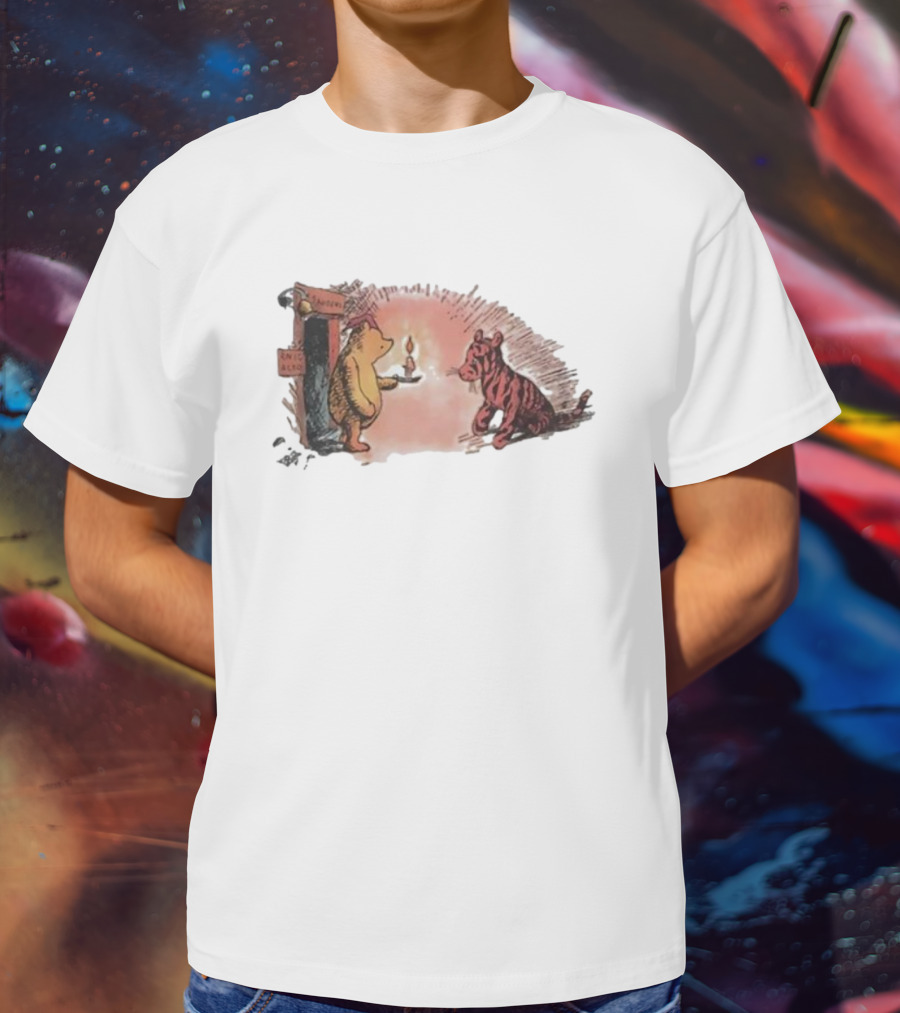 Tigger Conversation With Bear And Candle Public Domain T-Shirt