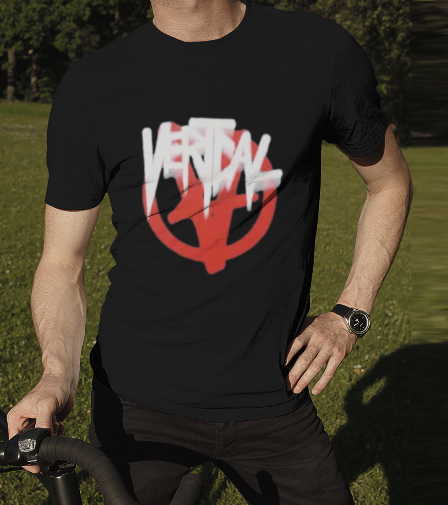 Verticalgoods Kaos Vertical Symbol In Red And White T-Shirt