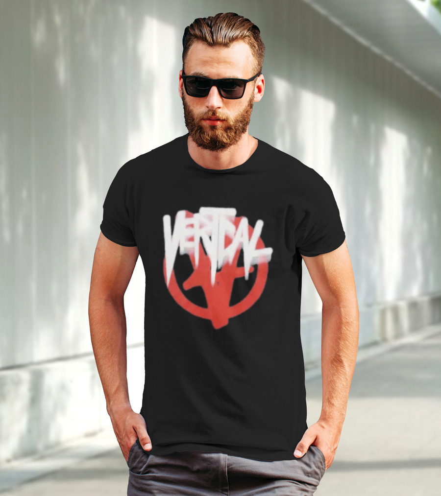Verticalgoods Kaos Vertical Symbol In Red And White T-Shirt