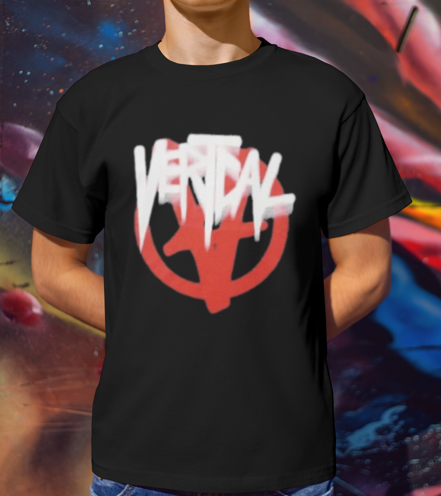 Verticalgoods Kaos Vertical Symbol In Red And White T-Shirt