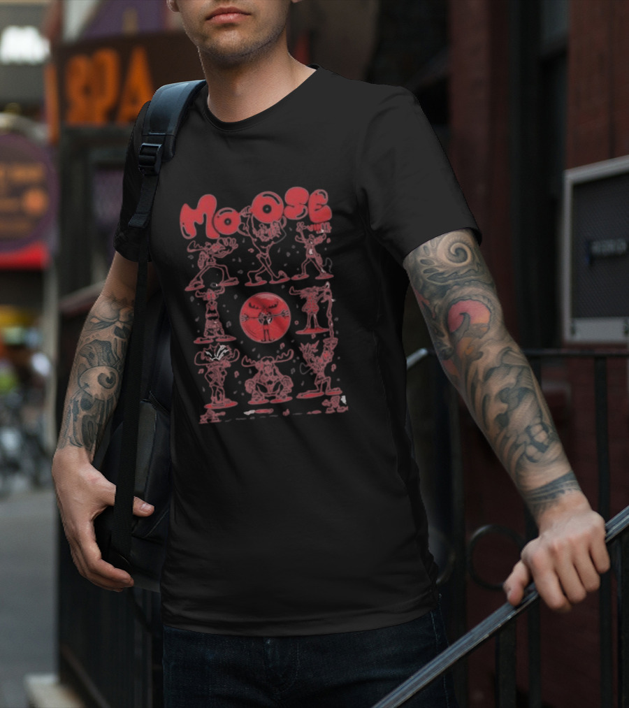 Moose Many Montys Red Characters And Circle T-Shirt