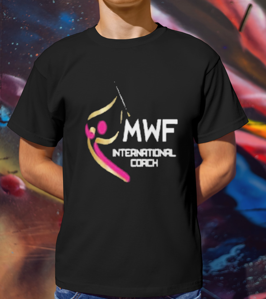MWF International Coach Logo With Colorful Athletic Figure T-Shirt