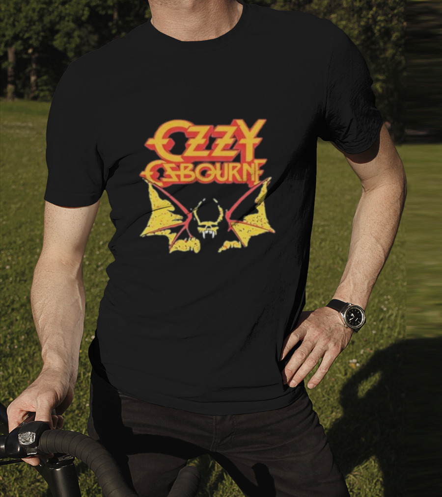 Ozzy Osbourne Bat Logo With Yellow T-Shirt