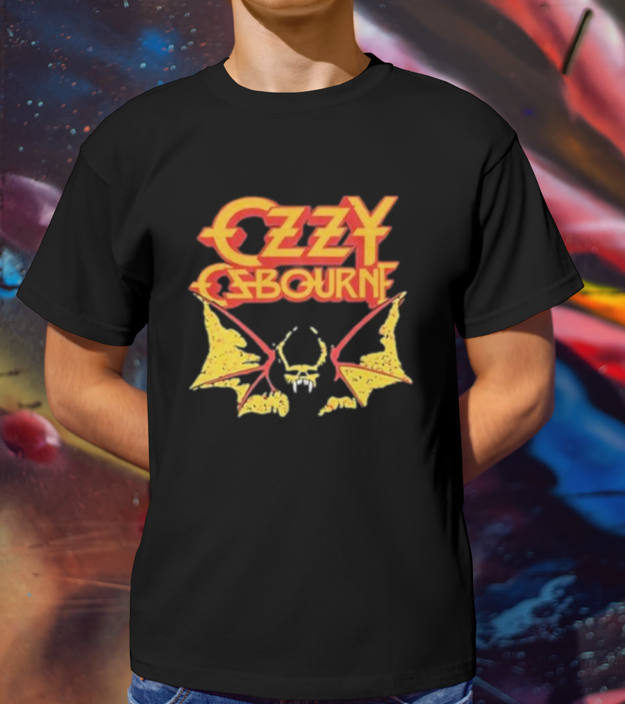 Ozzy Osbourne Bat Logo With Yellow T-Shirt