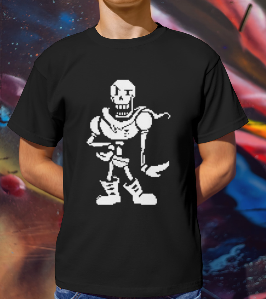 Undertale Papyrus Skeleton Warrior Pixel Art Battle Sprite T-Shirt