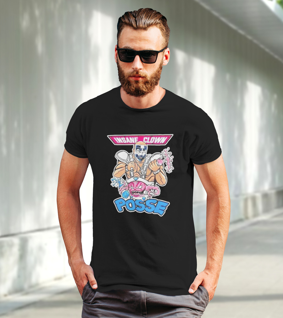Insane Clown Posse Warrior With Pink Monster And Chainsaw T-Shirt