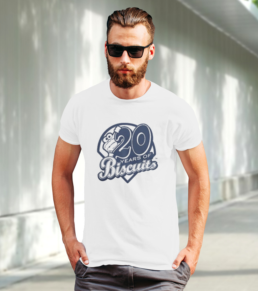 20 Years Of Biscuits Baseball Theme T-Shirt