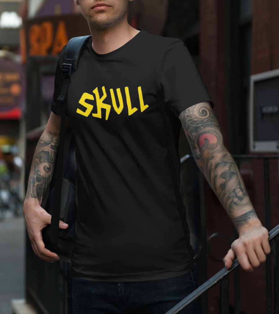 Beavis And Butthead Skull Text Yellow T-Shirt