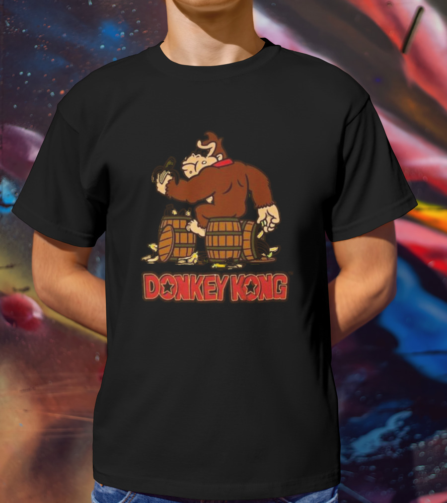 DONKEY KONG EATING BANANA BARRELS MEME T-Shirt