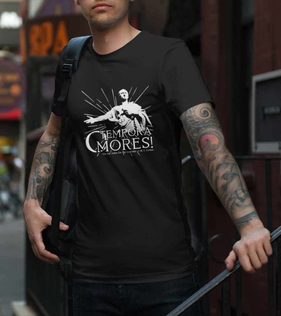 Tempora Mores Oh The Times Oh The Customs M T Cicero Roman Statue T-Shirt