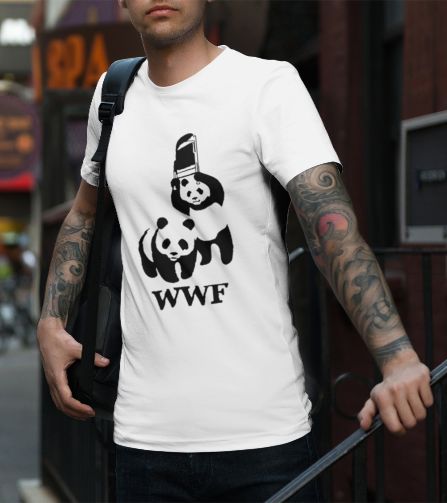 WWF Panda Fight Chair Wrestling T-Shirt