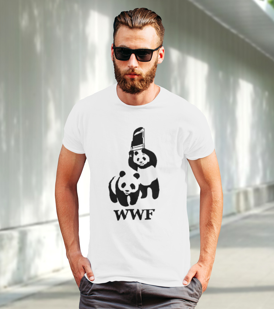 WWF Panda Fight Chair Wrestling T-Shirt