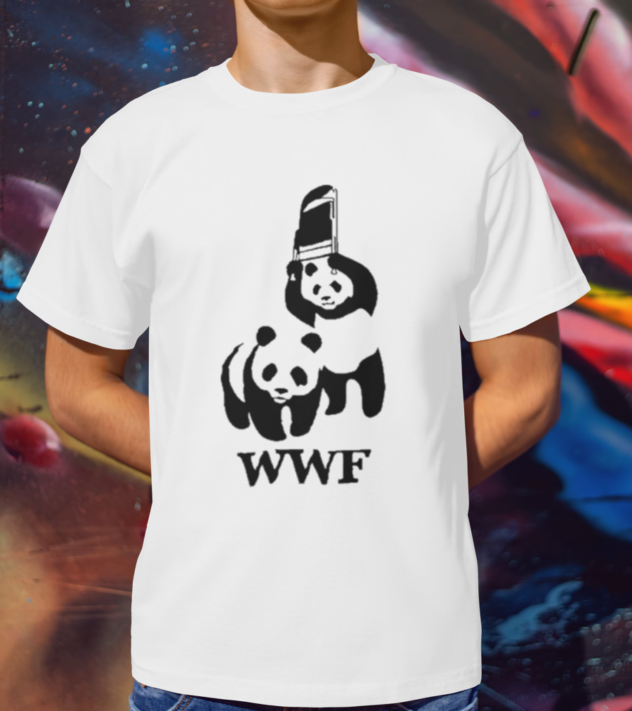 WWF Panda Fight Chair Wrestling T-Shirt
