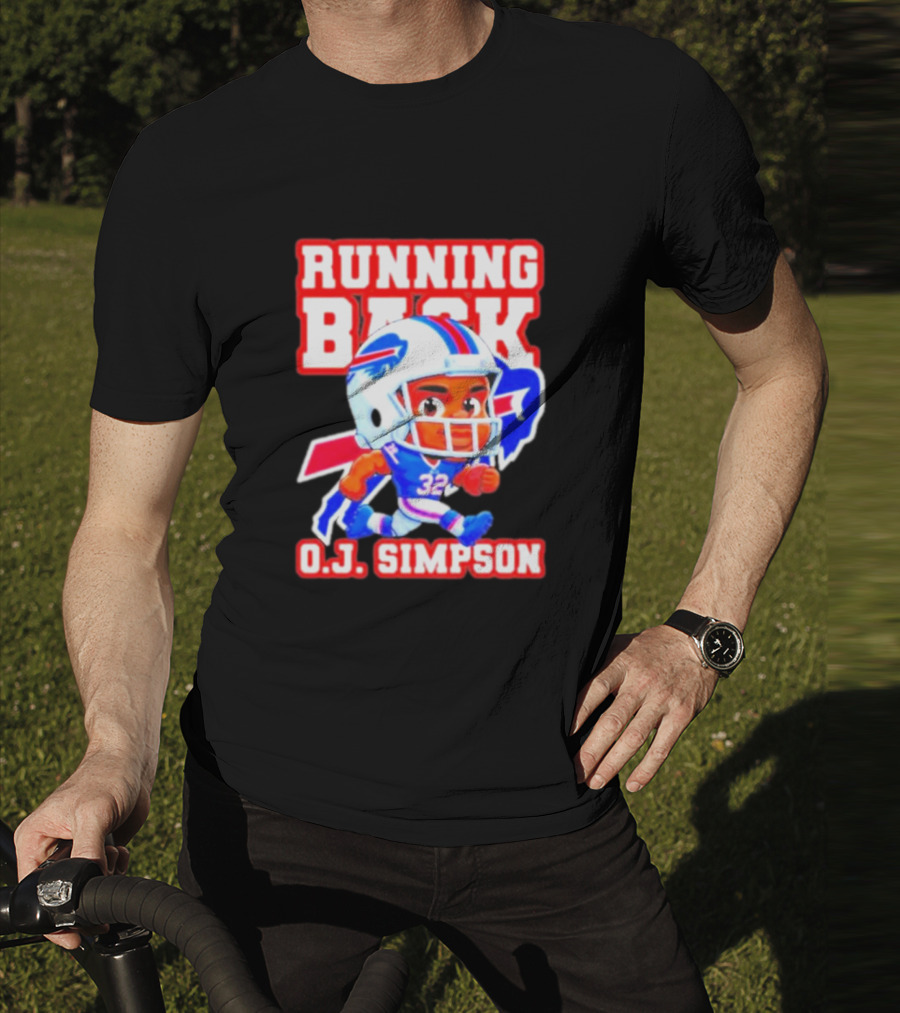 Running Back O.J. Simpson Cartoon Buffalo Bills Football Player T-Shirt