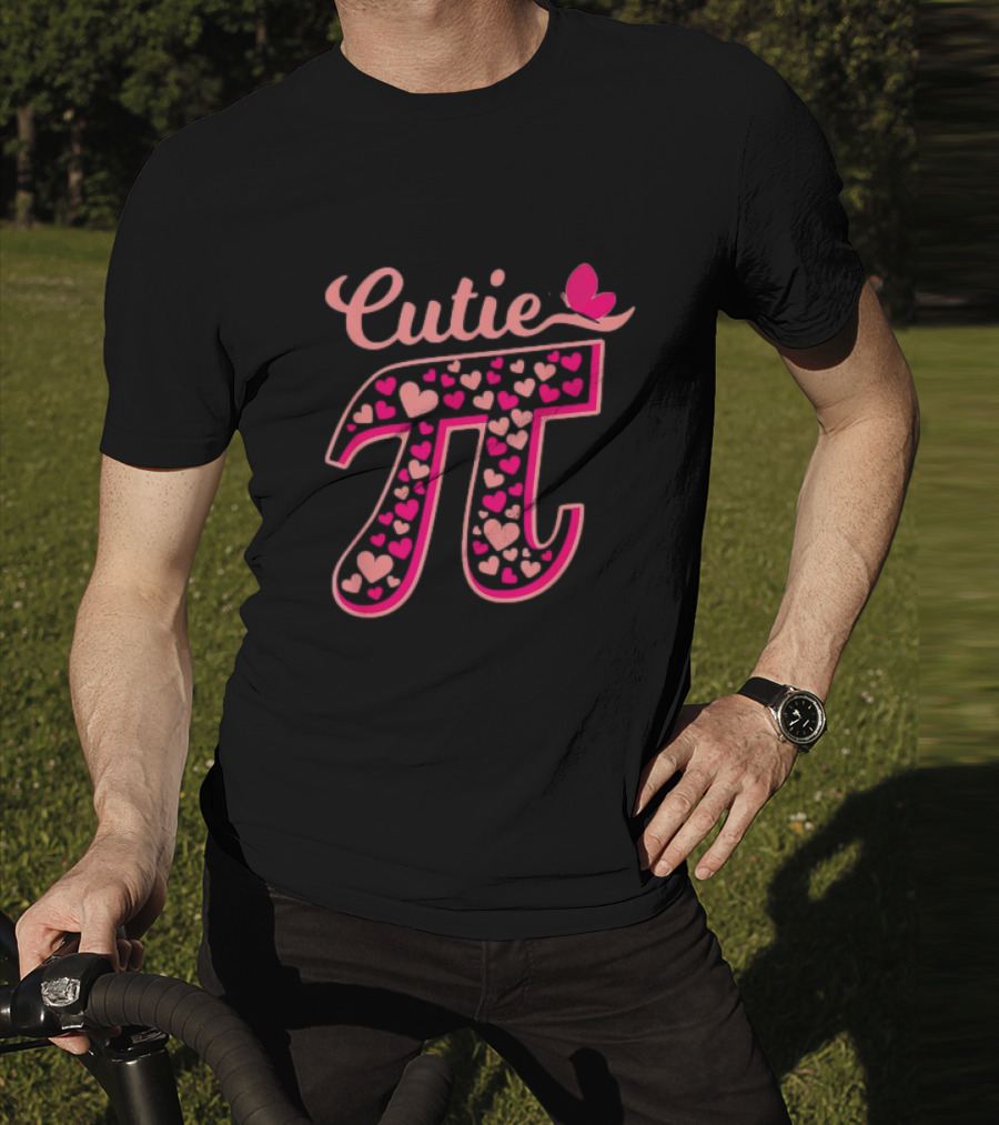 Cutie Pi Day Women Kids Men Toddler Math Teacher Butterfly Hearts T-Shirt
