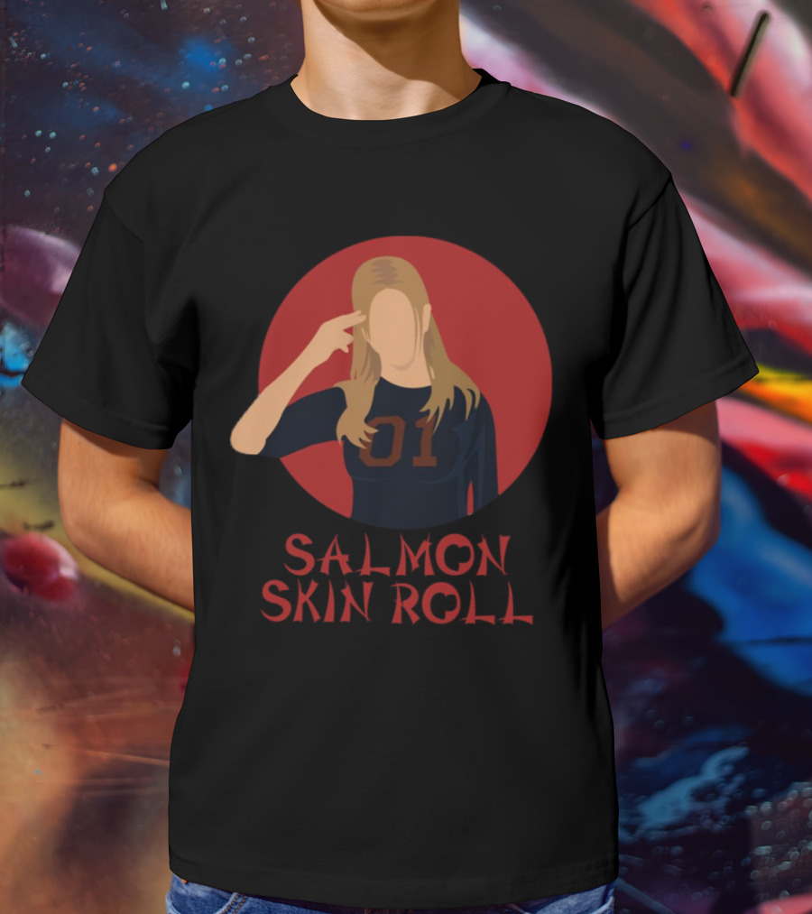 Salmon Skin Roll 01 Gesture Red Circle Background T-Shirt