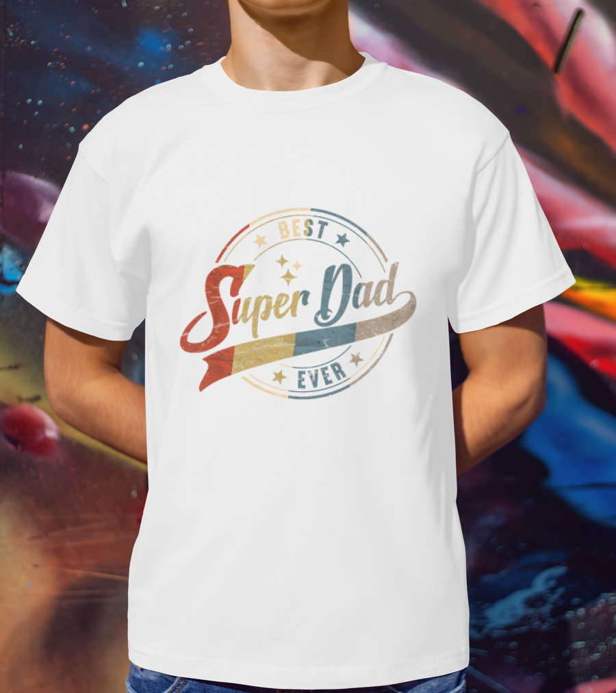 Best Super Dad Ever Retro Father's Day Daddy T-Shirt