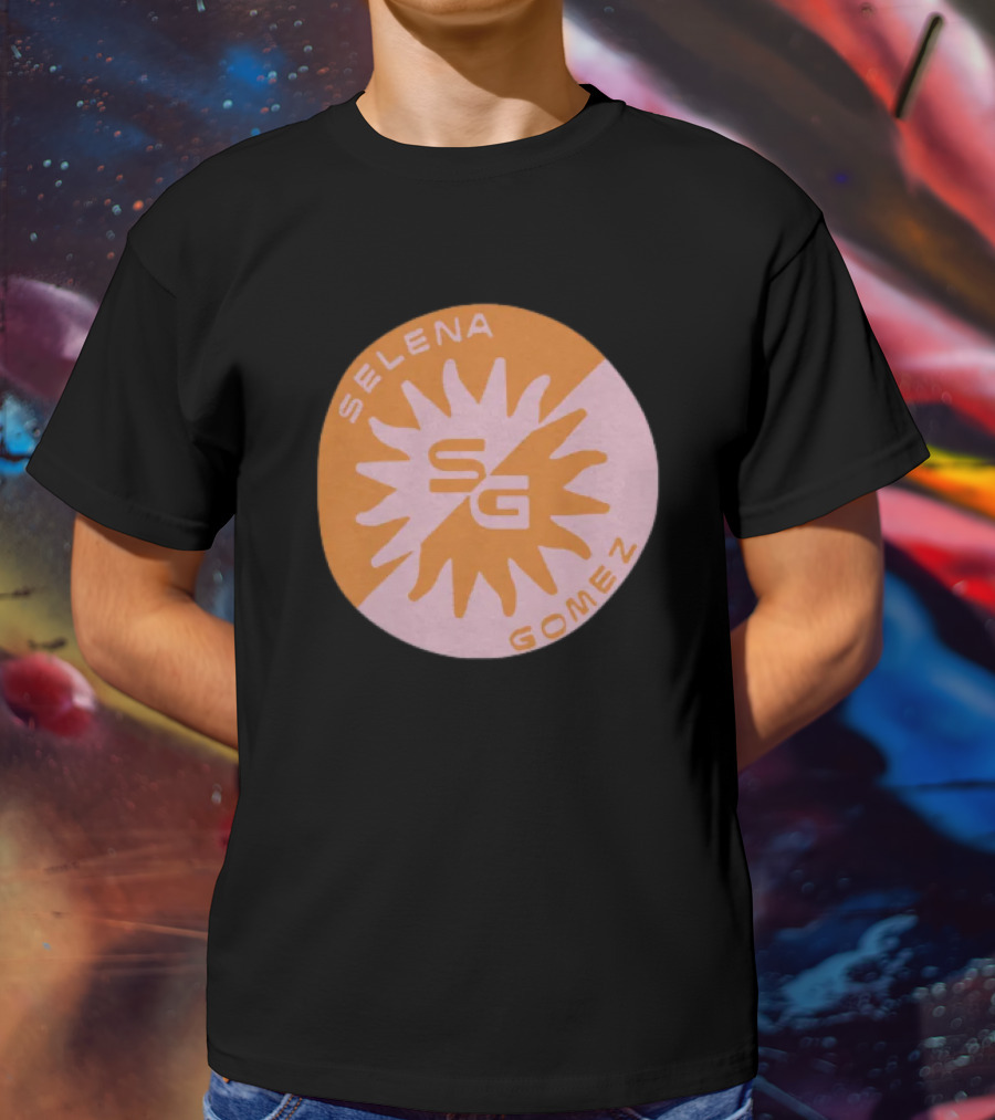 Selena Gomez SG Sunset Logo Circle Orange Pink T-Shirt