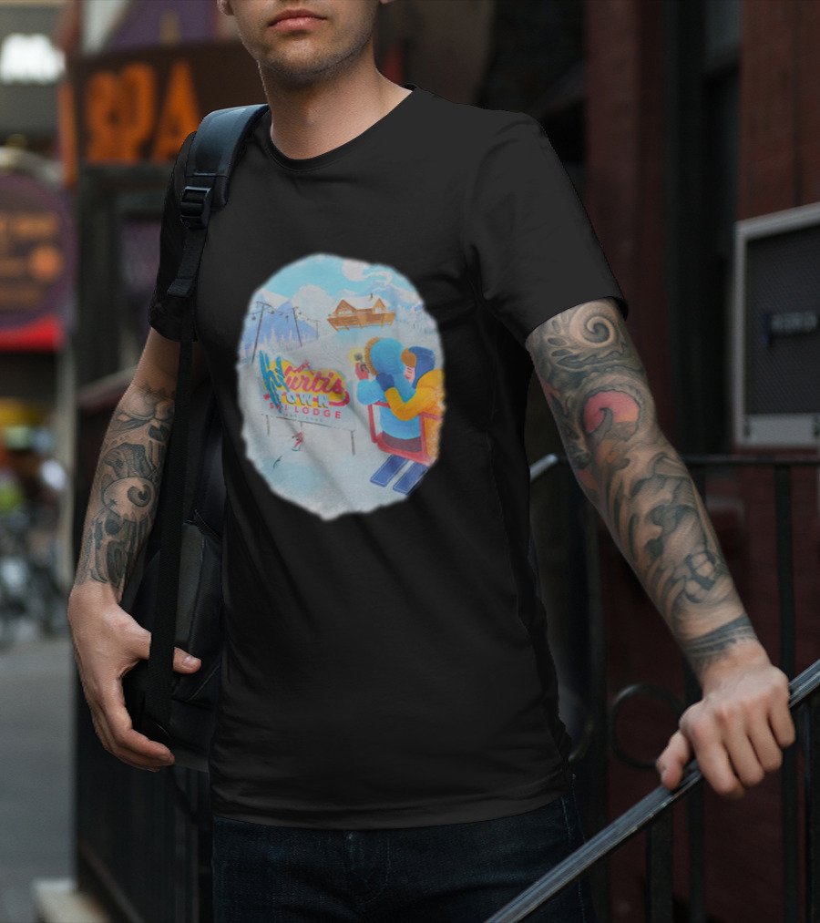 Kurtis Conner Merch Town Ski Lodge Scenic Winter T-Shirt