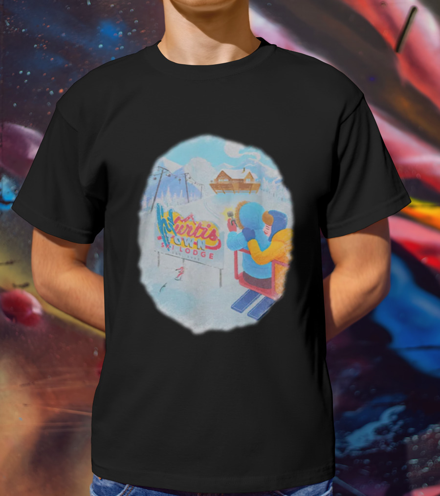 Kurtis Conner Merch Town Ski Lodge Scenic Winter T-Shirt