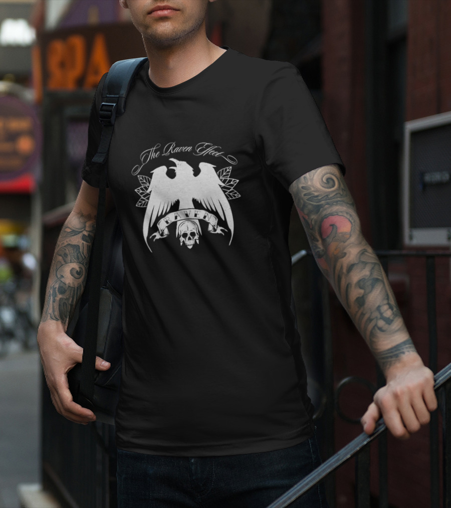 The Raven Effect Skull And Wings Emblem Raven T-Shirt