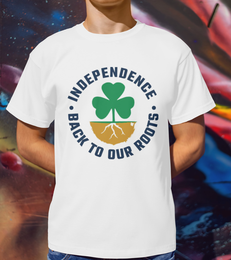 Independence Shamrock Emblem Back To Our Roots T-Shirt