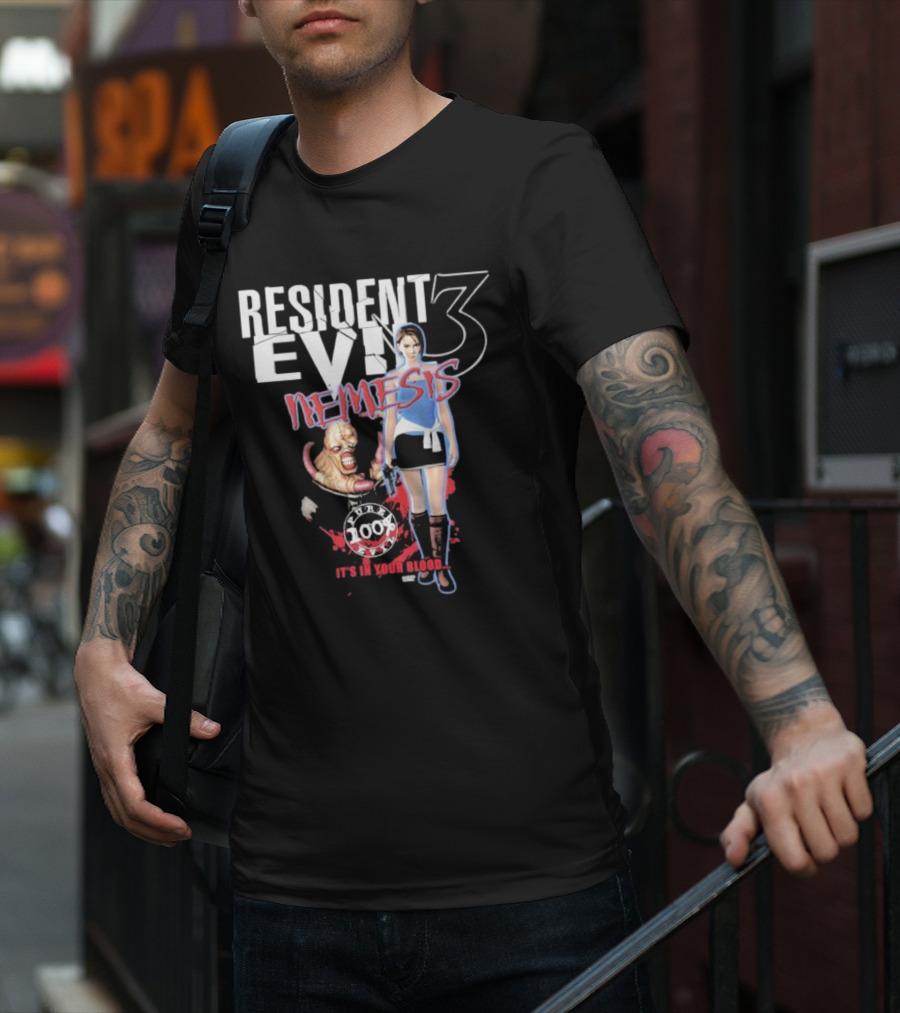 Resident Evil 3 Nemesis Pure 100% Evil It’s In Your Blood T-Shirt