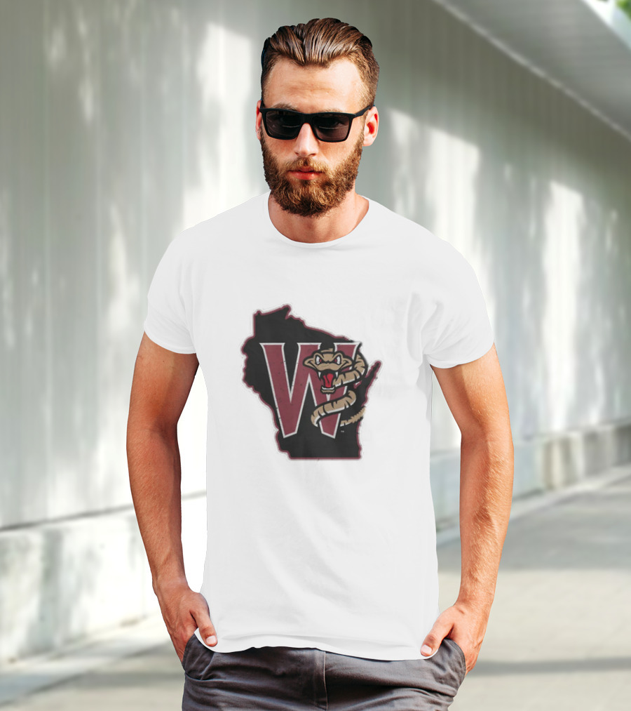 Black Timber Rattlers Wisconsin W Snake T-Shirt